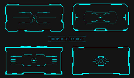 hud futuristic ui screen basic elements set vector image