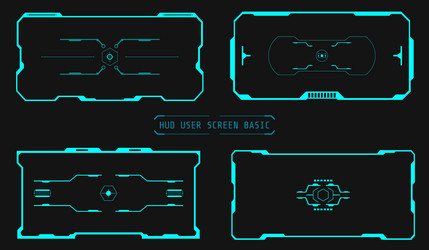 hud futuristic ui screen basic elements set vector