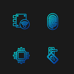 set line digital door lock processor with cpu vector image