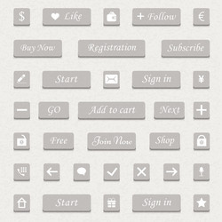 set of gray buttons and web elements vector image