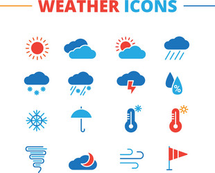 Weather Icons - Minimalist Collection Vector Image