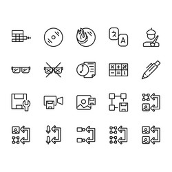 Application icon set design line style part 1 Vector Image