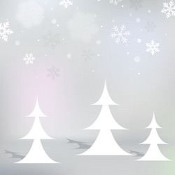 christmas snowy background with trees Vector Image
