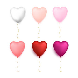 heart shaped balloons happy valentines day vector