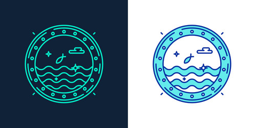 Icon of a porthole linear style symbol vector