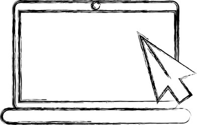 laptop computer with mouse pointer vector image