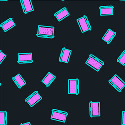 line binary code icon isolated seamless pattern vector image