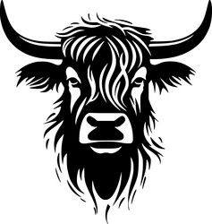 Minimalist Highland Cow Logo Vector Image