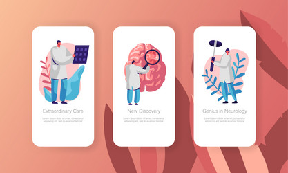 Neurological examination concept mobile app page vector