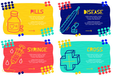 set abstract landing page pattern with different vector image