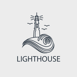 abstract lighthouse line icon vector