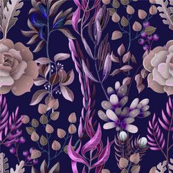 seamless pattern with eucalyptus magnolia Vector Image