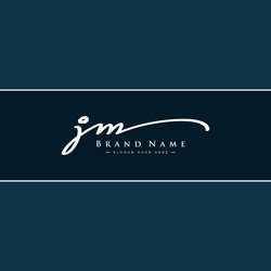 Initial letter jm logo handwritten signature logo Vector Image