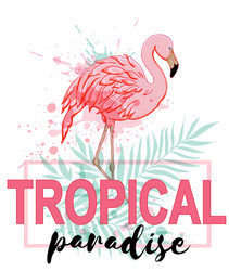 Pink Flamingo Tropical Palm Vector Image