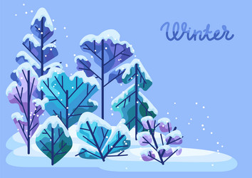 Winter background with trees vector