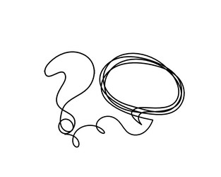 abstract question mark with comment as continuous vector image