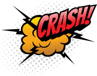 cartoon comic book sound blast crash cloud vector