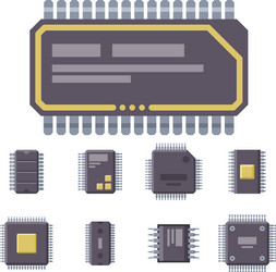 cpu microprocessors microchip vector image