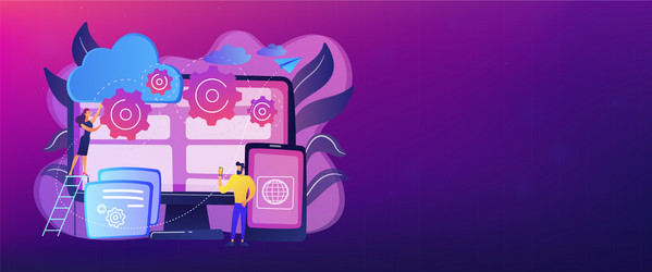 cross-platform programming concept banner header vector image