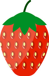 flat design icon of strawberry in ui colors vector