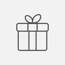 Gift box linear icon vector