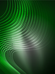 glowing wave created with particles on dark color vector image