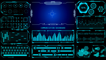 hud user interface space monitor control design vector image
