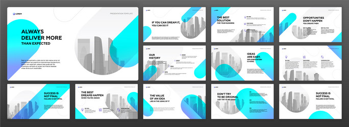 Modern presentation templates set for business vector