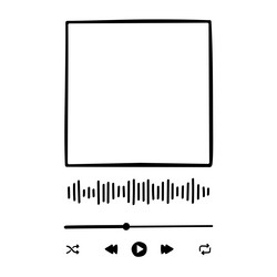 Music player interface in doodle style handdrawn vector