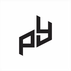 py initial letters logo monogram with up to down vector image