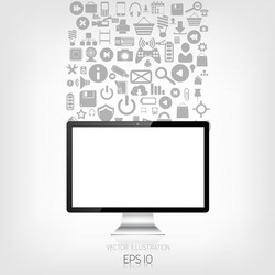 realistic detalized flat monitor with application vector image