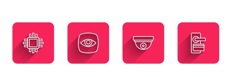 set line processor with cpu security camera vector image