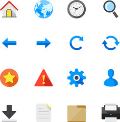 toolbar icons for application and website vector