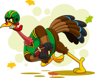 Angry football turkey bird cartoon character vector