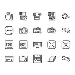 application icon set design line style part 9 vector image