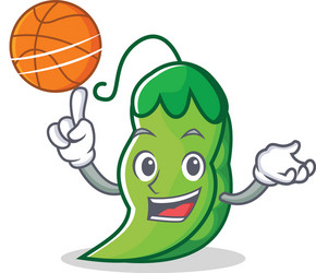 Cartoon Basketball Peas Character Vector Image