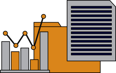 folder file data chart vector image