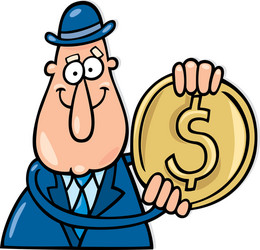 Man with dollar coin vector