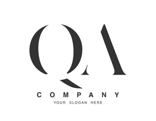 qa logo design initial letter q and a serif font vector image