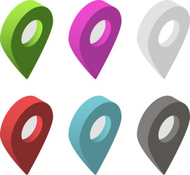 set of isometric map pointers vector image