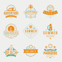 summer holidays labels or badges retro typography Vector Image