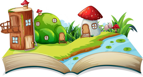 a fairyland opn open book vector