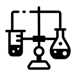 a line style icon of lab experiment setup vector image