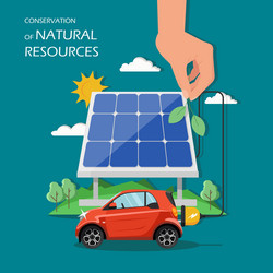 Conservation of natural resources flat vector