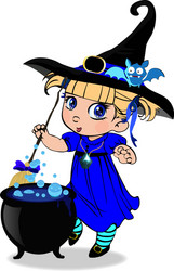 halloween clip art character of kawaii blonde vector