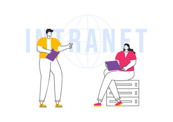 intranet internet network connection technology vector image