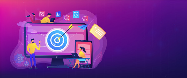 multi device targeting concept banner header vector image
