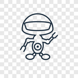 robot concept linear icon isolated on transparent vector image