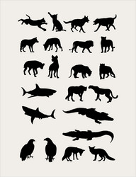 Silhouetted Carnivores Vector Image