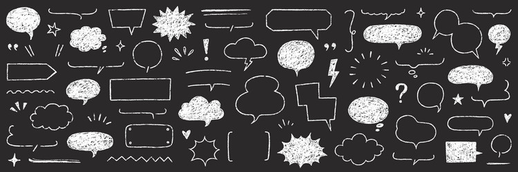 speech bubble text frame dialog cloud hand drawn vector image